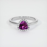 0.73 Ct. Pink Sapphire Ring, 18K White Gold 1