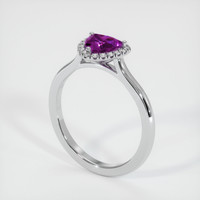 0.73 Ct. Pink Sapphire Ring, 18K White Gold 2
