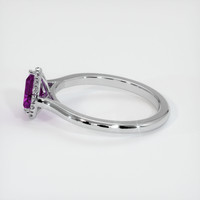 0.73 Ct. Pink Sapphire Ring, 18K White Gold 4