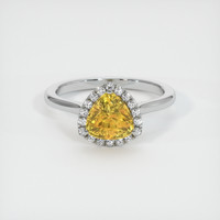 1.84 Ct. Yellow Sapphire Ring, 18K White Gold 1