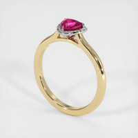 0.67 Ct. Ruby Ring, 14K White & Yellow 2