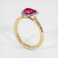 1.16 Ct. Ruby Ring, 14K White & Yellow 2