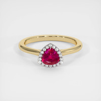 0.65 Ct. Ruby Ring, 14K White & Yellow 1