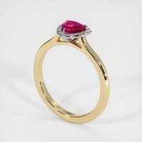 0.65 Ct. Ruby Ring, 14K White & Yellow 2