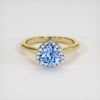 1.01 Ct. Blue Sapphire Ring, 14K White & Yellow 1