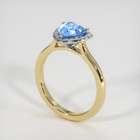 1.01 Ct. Blue Sapphire Ring, 14K White & Yellow 2