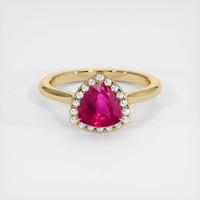 1.16 Ct. Pinkish Red Ruby Ring, 10K Yellow Gold 1
