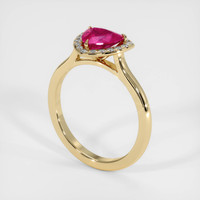 1.16 Ct. Pinkish Red Ruby Ring, 10K Yellow Gold 2