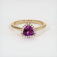 0.73 Ct. Pink Sapphire Ring, 14K Yellow Gold 1