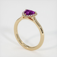 0.73 Ct. Pink Sapphire Ring, 14K Yellow Gold 2