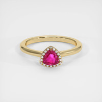 0.60 Ct. Ruby Ring, 14K Yellow Gold 1