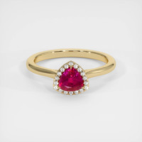 0.65 Ct. Ruby Ring, 14K Yellow Gold 1