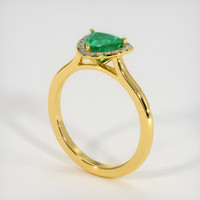 0.69 Ct. Emerald Ring, 18K Yellow Gold 2