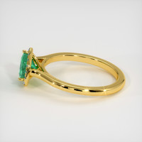 0.69 Ct. Emerald Ring, 18K Yellow Gold 4