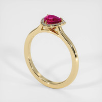 0.65 Ct. Ruby Ring, 18K Yellow Gold 2