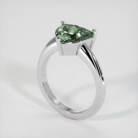 6.36 Ct. Bluish Green Sapphire Ring, Platinum 950 2