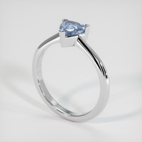 0.92 Ct. Greyish Blue Sapphire Ring, 10K White Gold 2