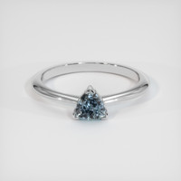 0.88 Ct. Greenish Blue Sapphire Ring, 10K White Gold 1