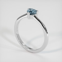 0.88 Ct. Greenish Blue Sapphire Ring, 10K White Gold 2