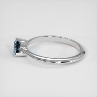 0.88 Ct. Greenish Blue Sapphire Ring, 10K White Gold 4