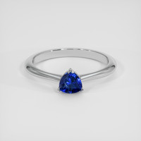 0.70 Ct. Blue Sapphire Ring, 14K White Gold 1