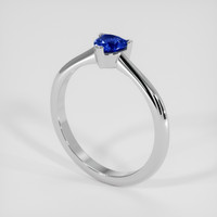 0.70 Ct. Blue Sapphire Ring, 14K White Gold 2