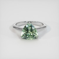 6.36 Ct. Bluish Green Sapphire Ring, 14K White Gold 1