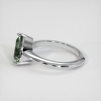 6.36 Ct. Bluish Green Sapphire Ring, 18K White Gold 4