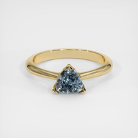 0.88 Ct. Greenish Blue Sapphire Ring, 10K Yellow Gold 1