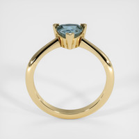 0.88 Ct. Greenish Blue Sapphire Ring, 10K Yellow Gold 3