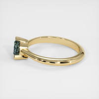 0.88 Ct. Greenish Blue Sapphire Ring, 10K Yellow Gold 4