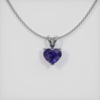 2.92 Ct. Sapphire Pendant, 14K White Gold 1
