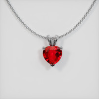 0.81 Ct. Ruby Pendant, 14K White Gold 1