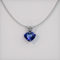 0.80 Ct. Sapphire Pendant, 14K White Gold 1