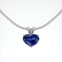 2.43 Ct. Blue Sapphire Pendant, 18K White Gold 1