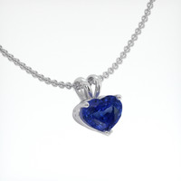 2.43 Ct. Blue Sapphire Pendant, 18K White Gold 2