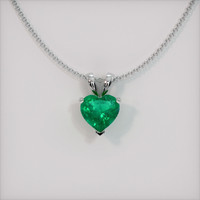 3.01 Ct. Emerald Pendant, 18K White Gold 1