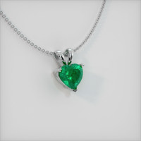 3.01 Ct. Emerald Pendant, 18K White Gold 2