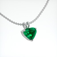 2.00 Ct. Emerald Pendant, 18K White Gold 2