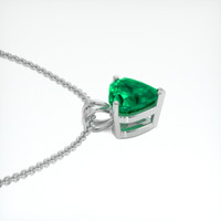 2.00 Ct. Emerald Pendant, 18K White Gold 3