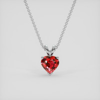 0.76 Ct. Ruby Pendant, 18K White Gold 1