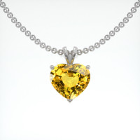 6.84 Ct. Yellow Sapphire Pendant, 18K White Gold 1