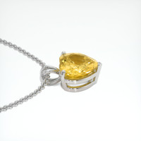 6.84 Ct. Yellow Sapphire Pendant, 18K White Gold 3