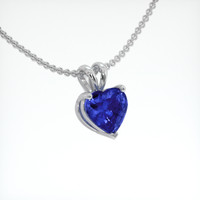3.19 Ct. Blue Sapphire Pendant, 18K White Gold 2