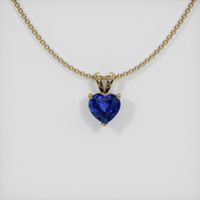 4.02 Ct. Blue Sapphire Pendant, 14K Yellow Gold 1