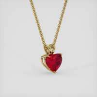 2.14 Ct. Pinkish Red Ruby Pendant, 14K Yellow Gold 2