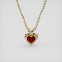 2.14 Ct. Pinkish Red Ruby Pendant, 14K Yellow Gold 4