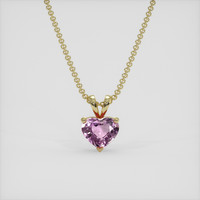 1.03 Ct. Pink Sapphire Pendant, 14K Yellow Gold 1