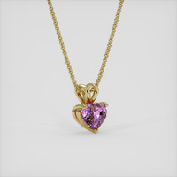 1.03 Ct. Pink Sapphire Pendant, 14K Yellow Gold 2