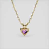 1.03 Ct. Pink Sapphire Pendant, 14K Yellow Gold 4